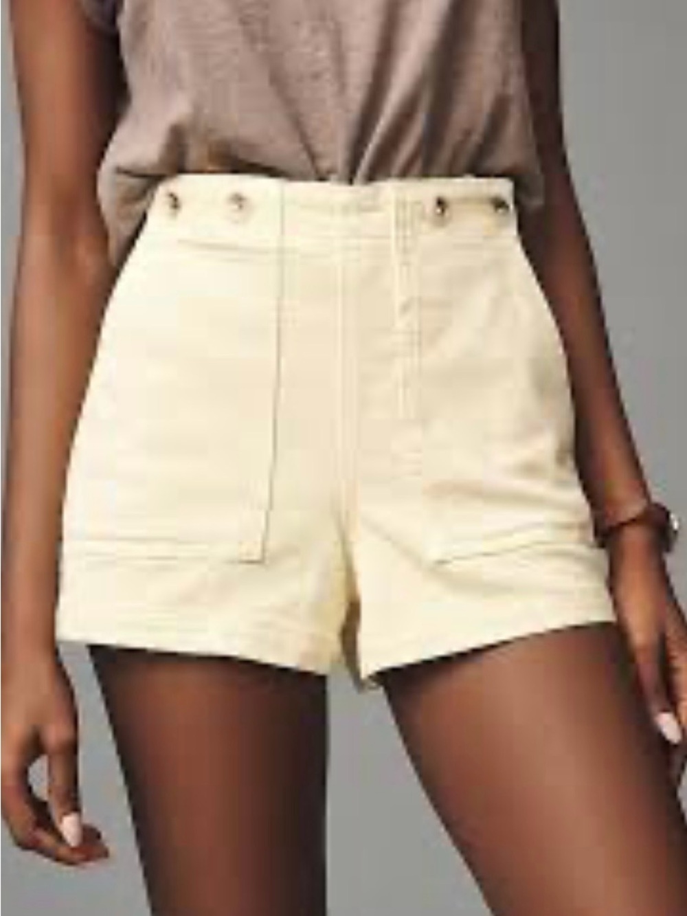 Pilcro for Anthropologie High-Waist Butter Yellow Utility Shorts NWOT